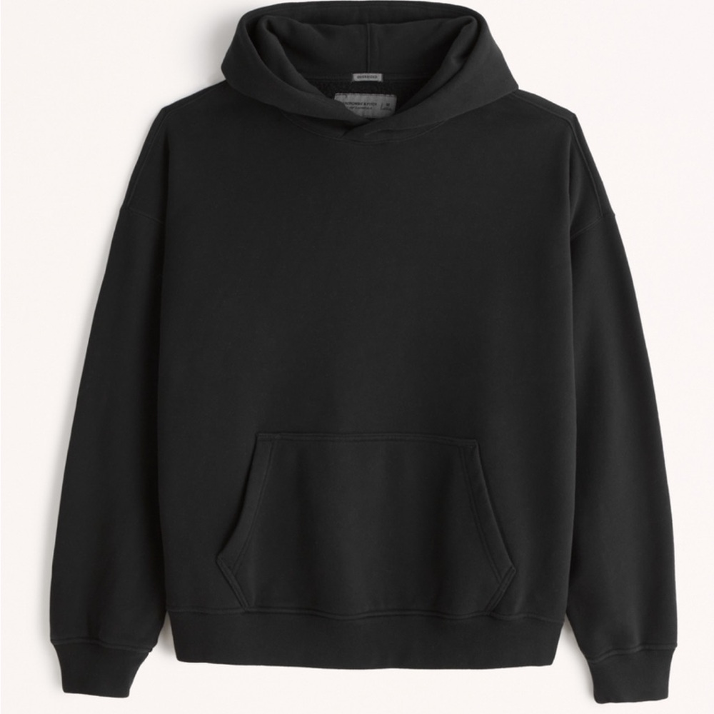 Abercrombie Men’s Essential Popover Hoodie - L - Black